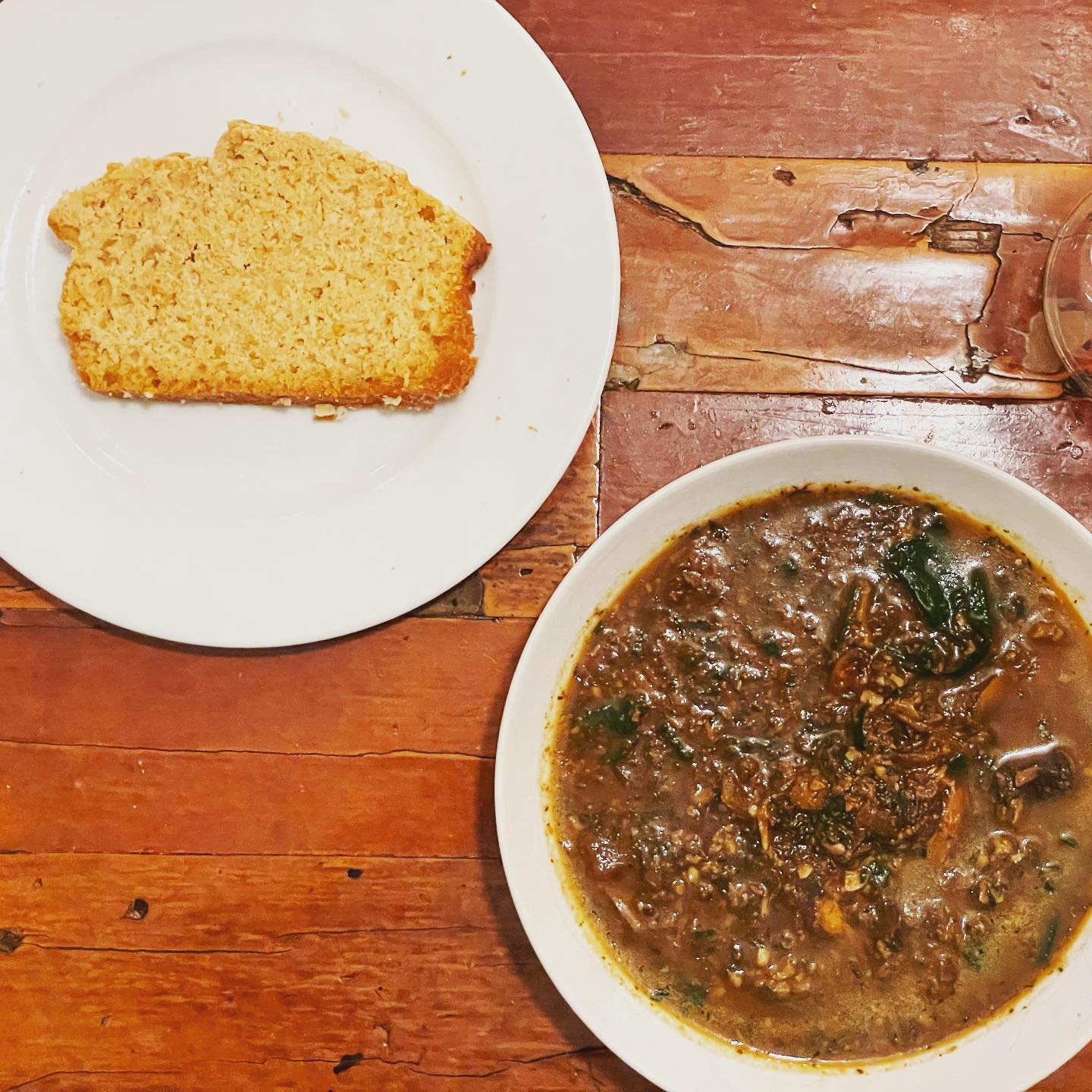 Full size image for Spinach and mushroom soup.