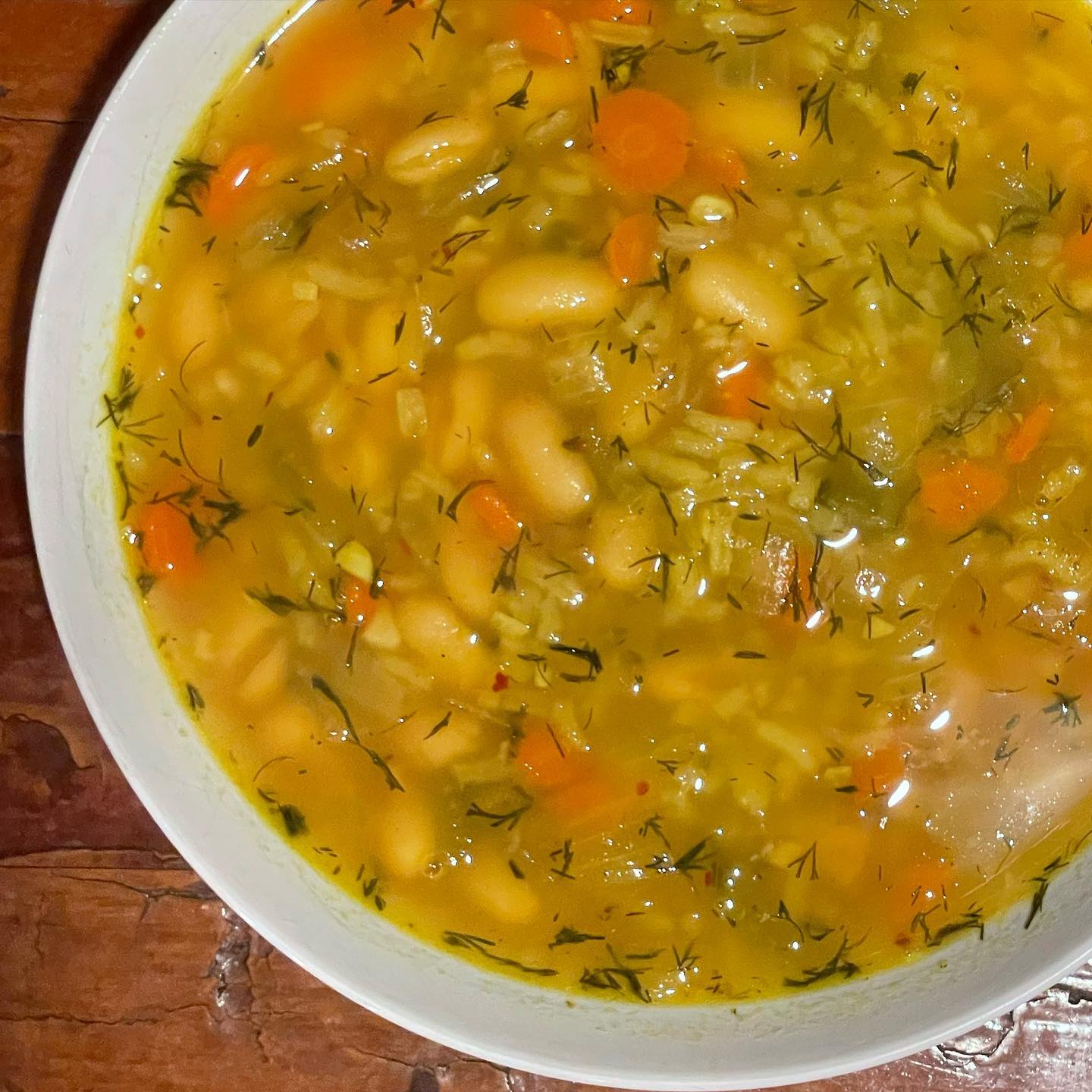 Full size image for White Bean, Rice and Dill soup. 