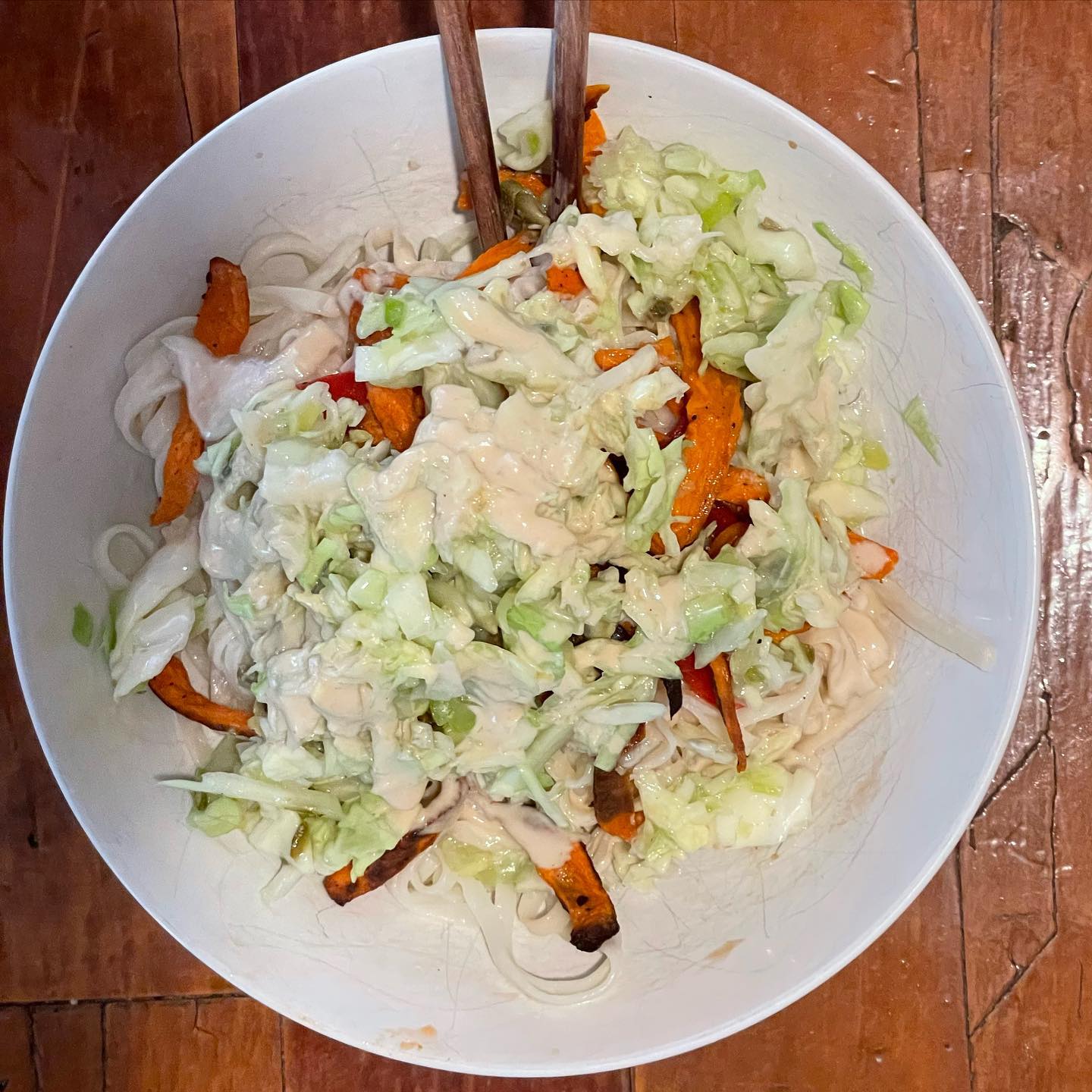 Full size image for Noodles with lemon tahini slaw and vegetables