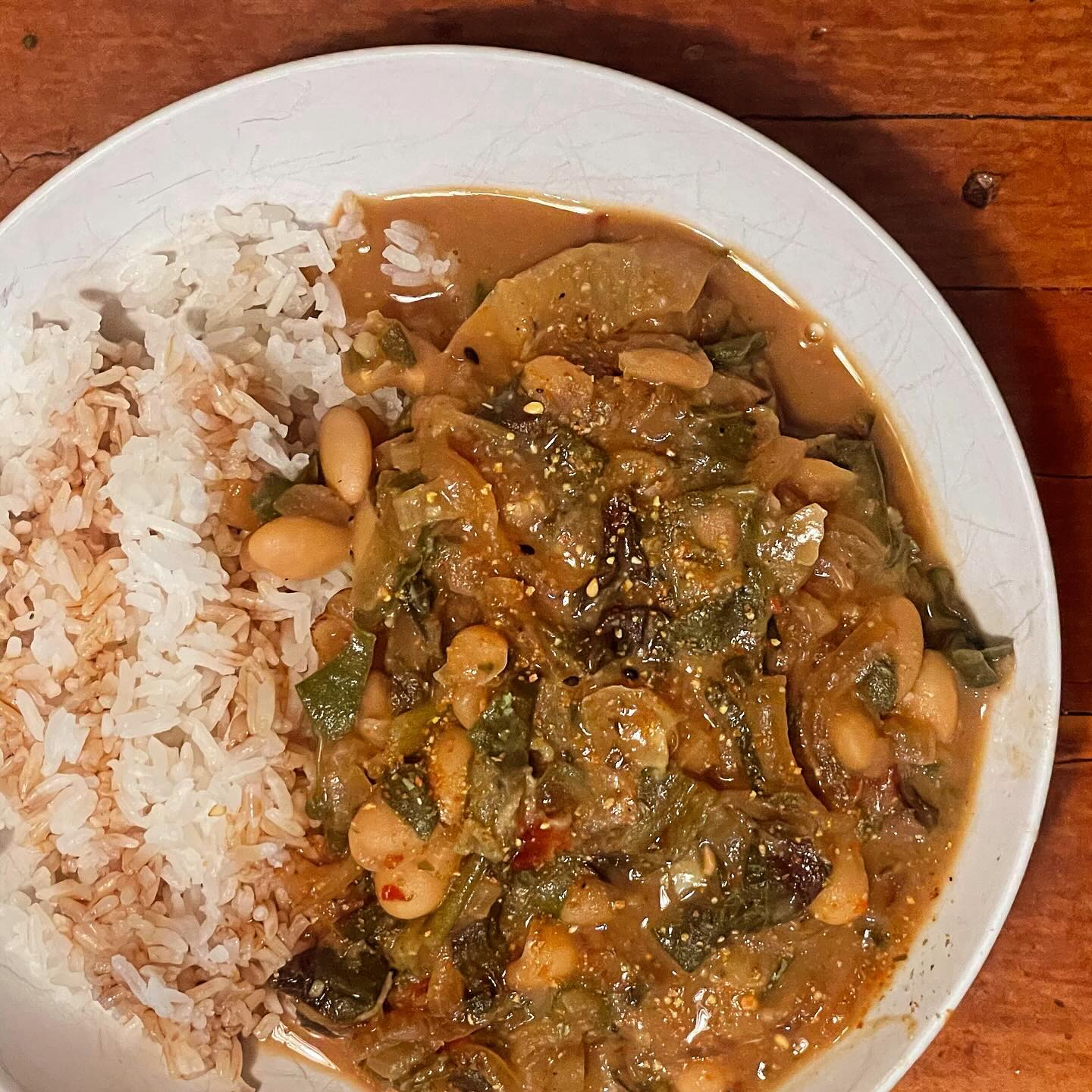 Full size image for Doenjang beans and greens stew.